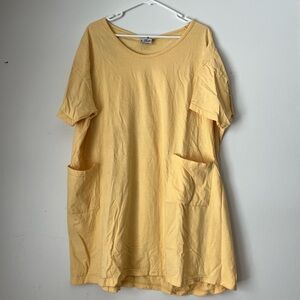 Yellow T-shirt Dress with Pockets